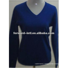 cashmere kntted v neck pullover for lady